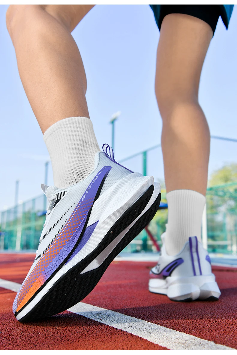 Weiße Marathon-Laufschuhe für Herren, spezielle Sportschuhe, atmungsaktive Turnschuhe, gepolsterte Turnschuhe für Rennen, Joggen, Outdoor, Tennis, Sportschuhe – Detail 24