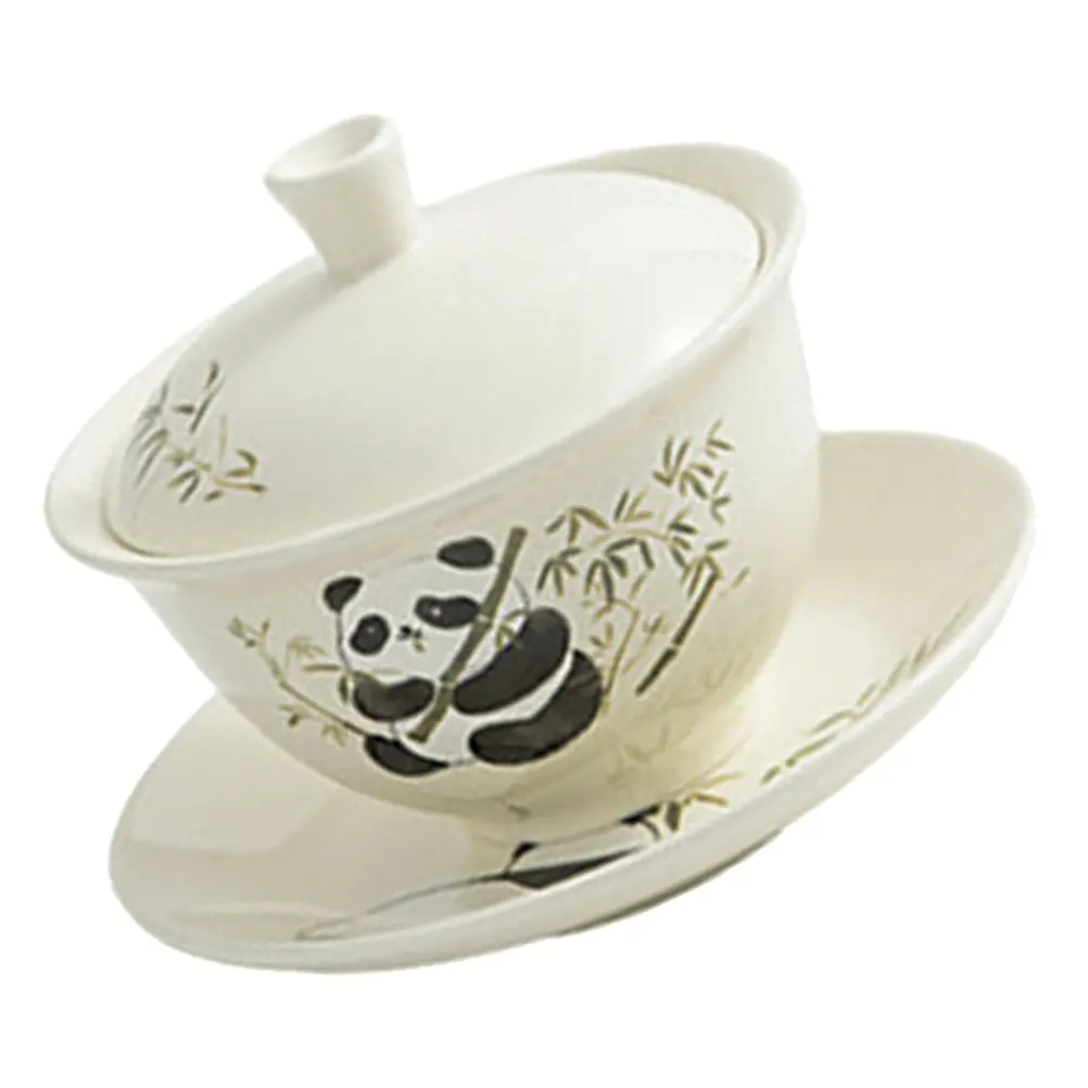 

1Set Panda Pattern Ceramic Tea Cup Saucer Set Chinese Style Kawaii Mug Heat Resistant Gift for Tea Lovers