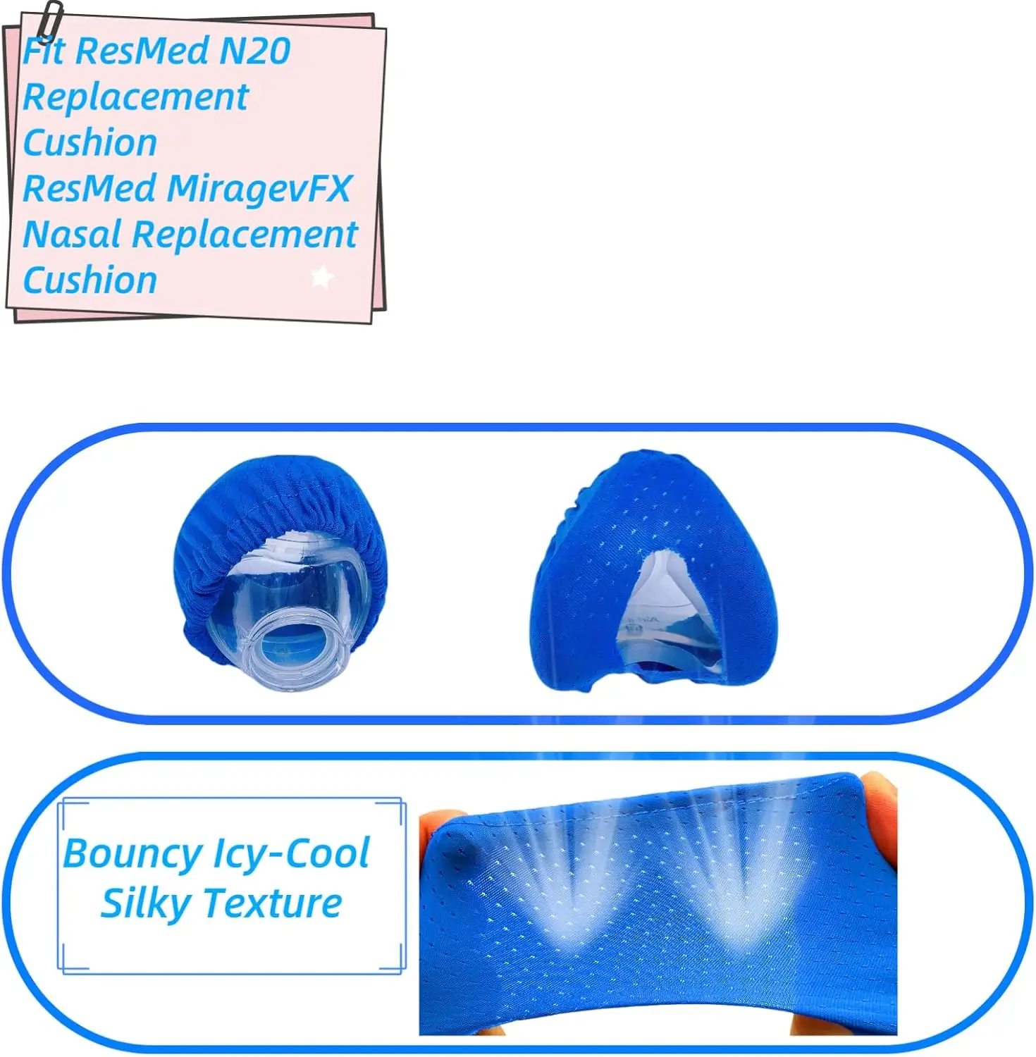 CPAP Nasal Mask Liner Cooling Breathable Fabric Pad Fit N20 Mirage FX Sweat Absorb Skin Friendly Sleep Accessory 3 Colors