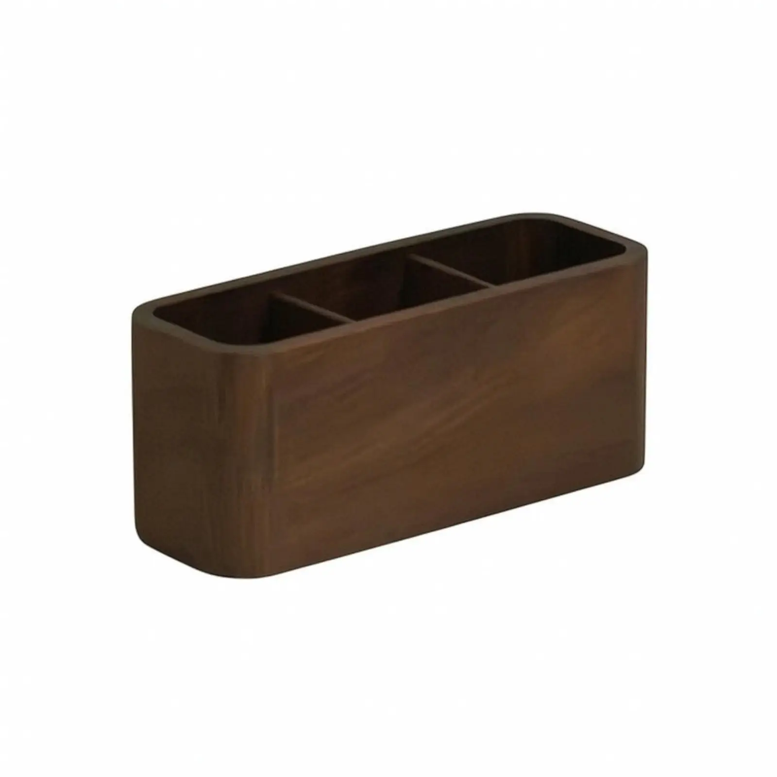 Wooden Organizer Box with Compartments Open-Top Wooden Storage Box with Dividers Desktop Organizer with Compartments Solid Wood