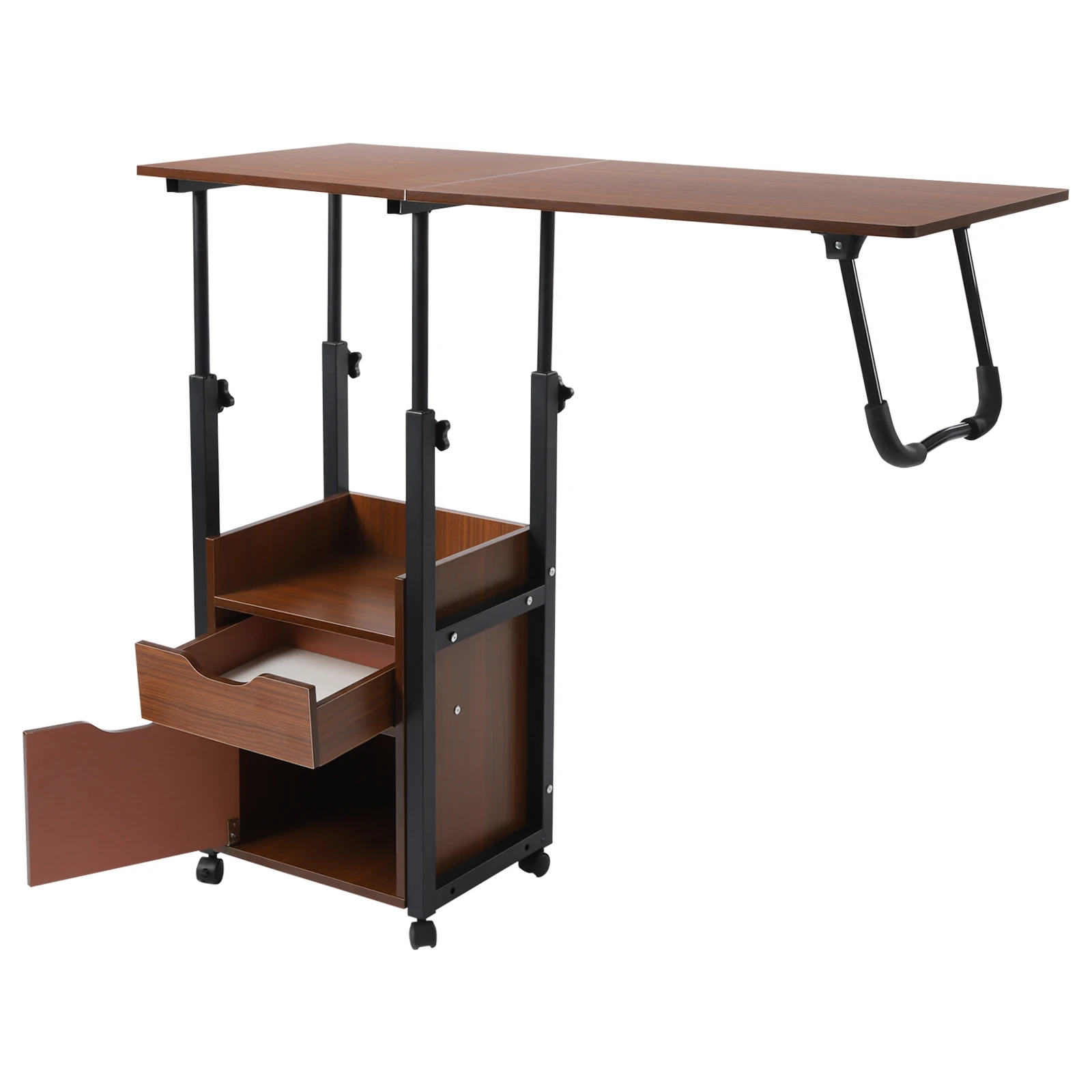 

Overbed Table with Height Adjustment, Stable Iron Frame, Movable & Fixable, Easy Assembly for Comfort & Convenience