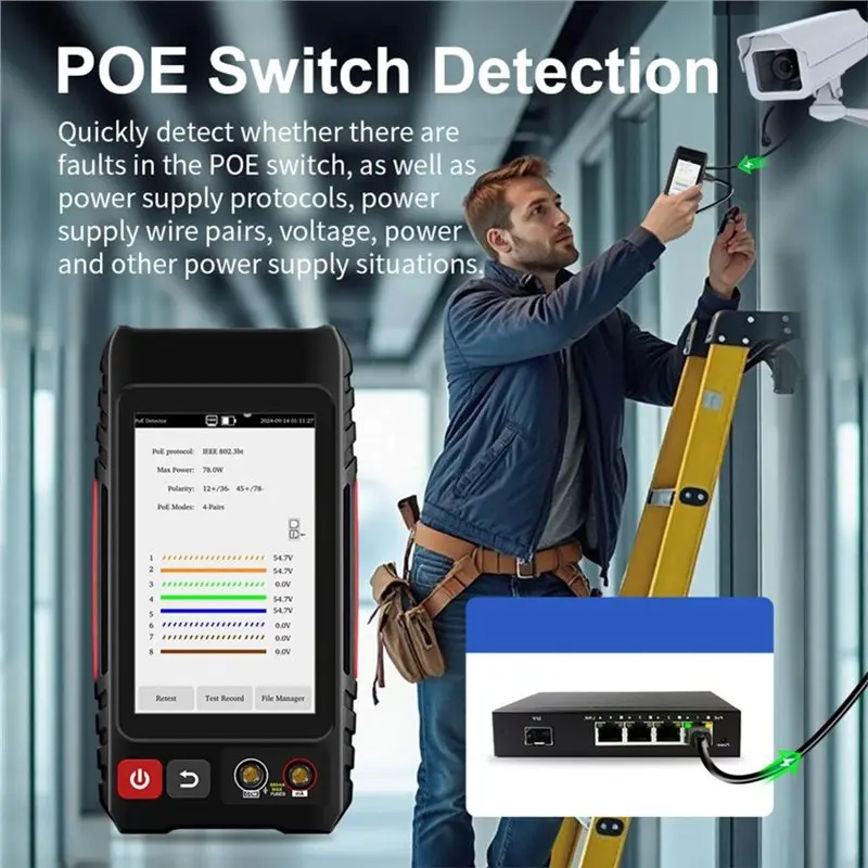 [NEWA76K!】 LT-600M Network Cable Tracer IP RJ45 Poe Detector Multi-Functional Cable Tracker Finder