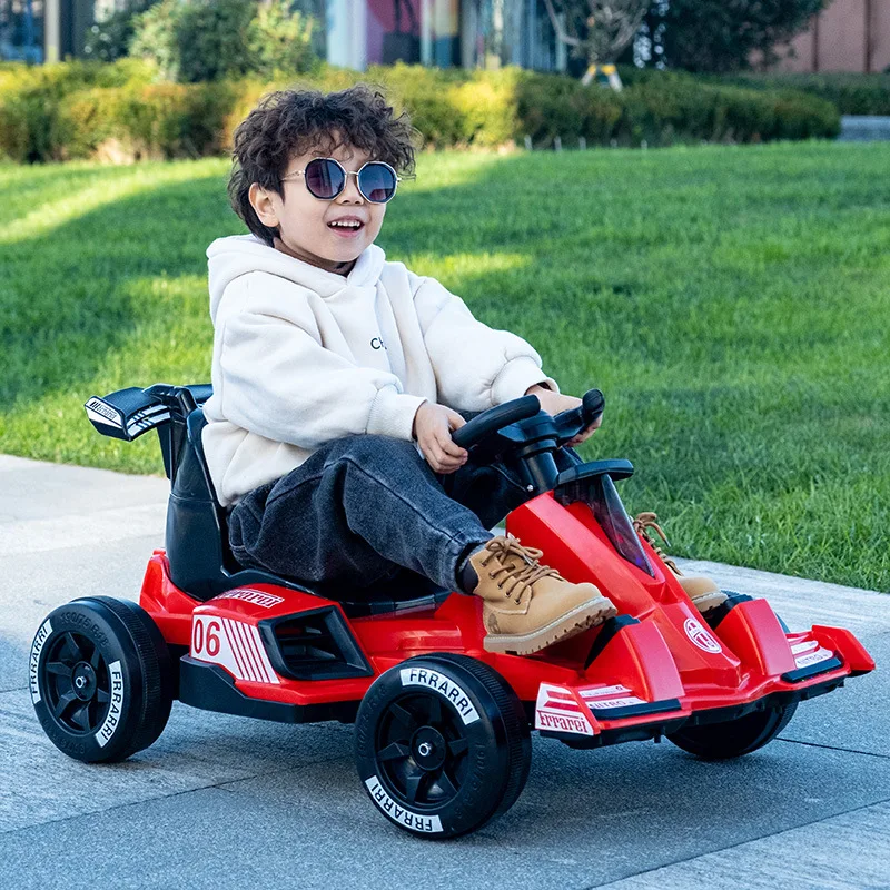 New Children\'s Electric Kart Four Wheel Drift Bike Male and Female Baby Bike Scooter