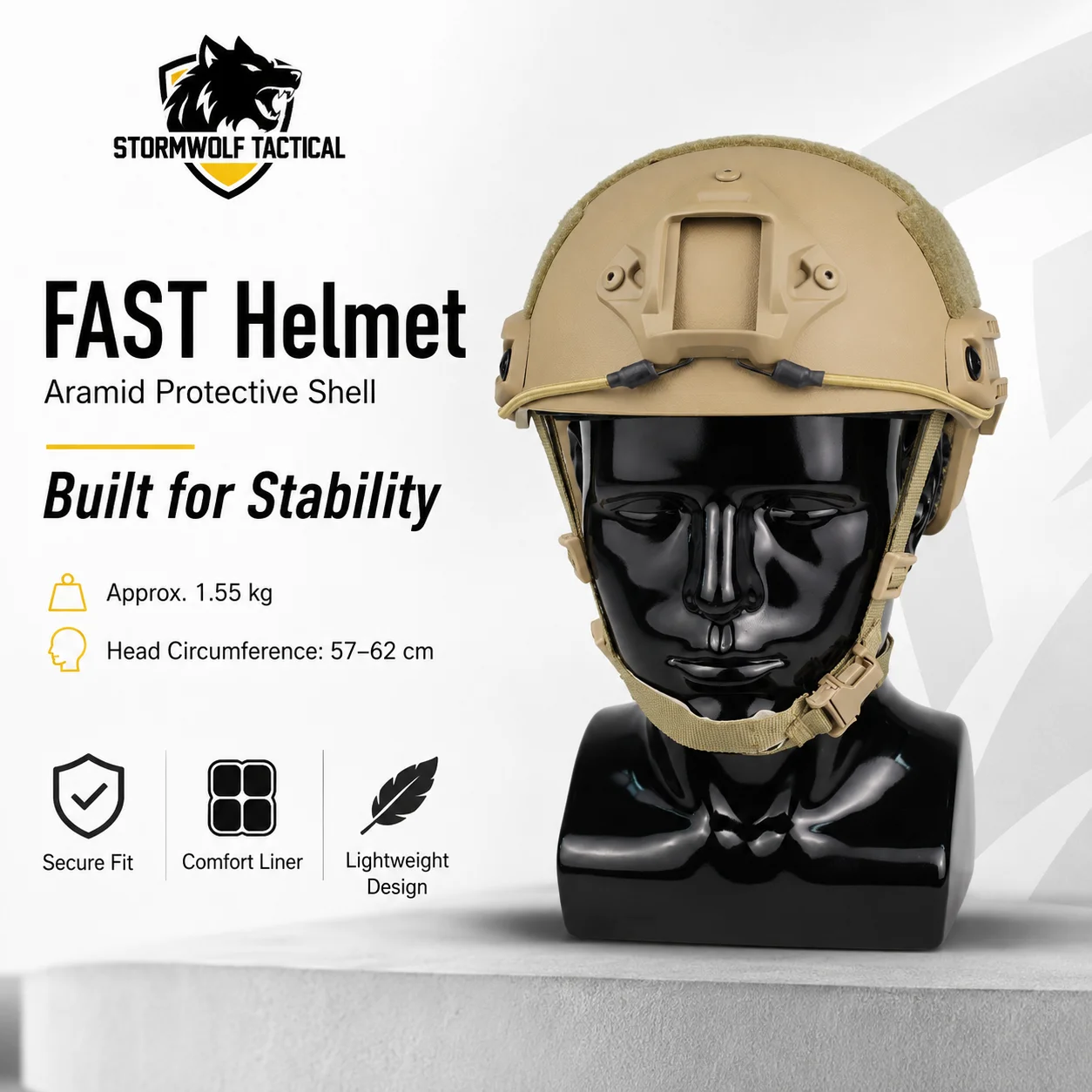 Lightweight ABS FAST Tactical Helmet Impact Resistant Airsoft CS Wargame Head Protector Outdoor Hunting Cycling Training Safety