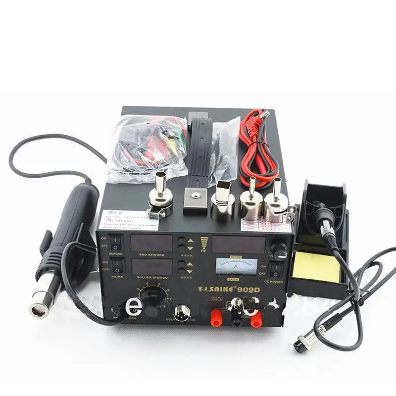 

SAIKE 909D 3 in 1 Hot air gun rework station Soldering station power supply soldering machine 220V or 110V