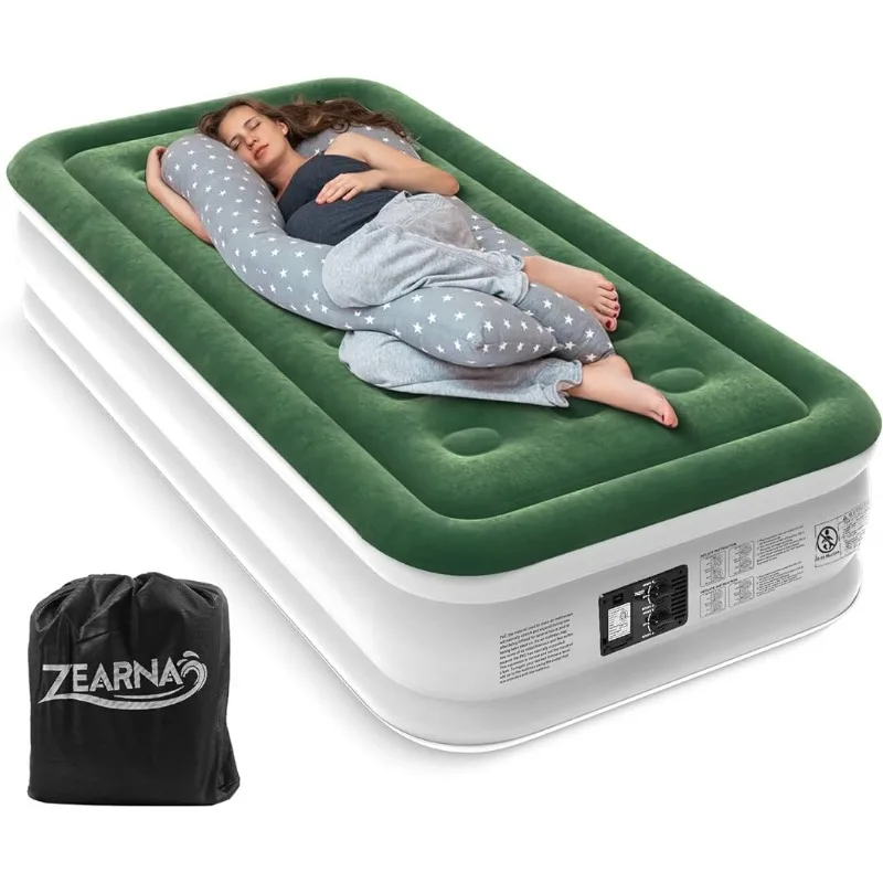 

Twin Air Mattress with Built Pump, 16" Durable Blow Up Mattress Airbed Bedroom Furniture Tatami Mat Air Mattress