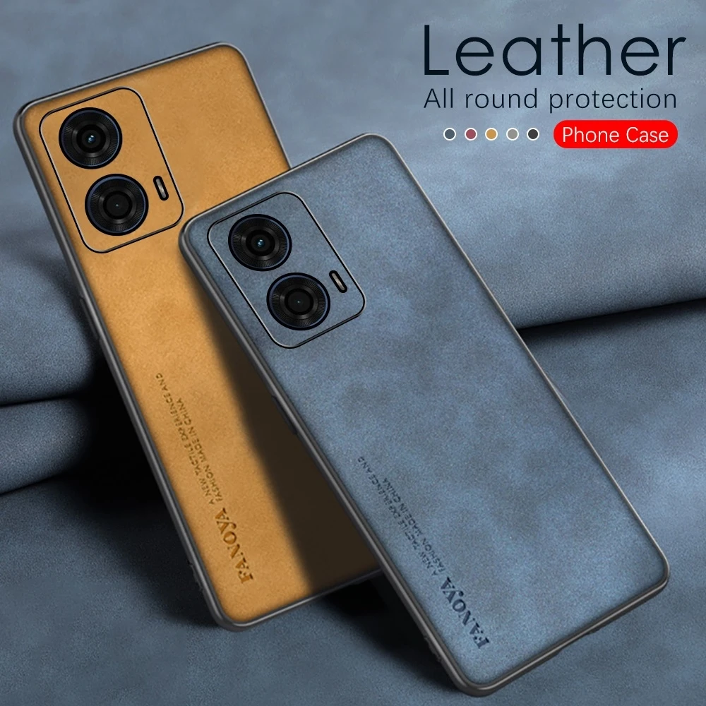 Luxury Lambskin Leather Case For Motorola Moto G24 Power 4G TPU Soft Bumper Protect Fundas On MotoG24 G 24 24Power G24Power 24G