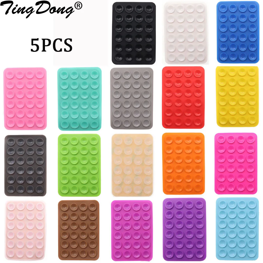 5Pcs Saugnapf Telefon Fall Halterung Silikon Klebrige Telefon Ständer Anti Slip Gummi Sucker Pad für Telefon Halter unterstützt Befestigungs Pad