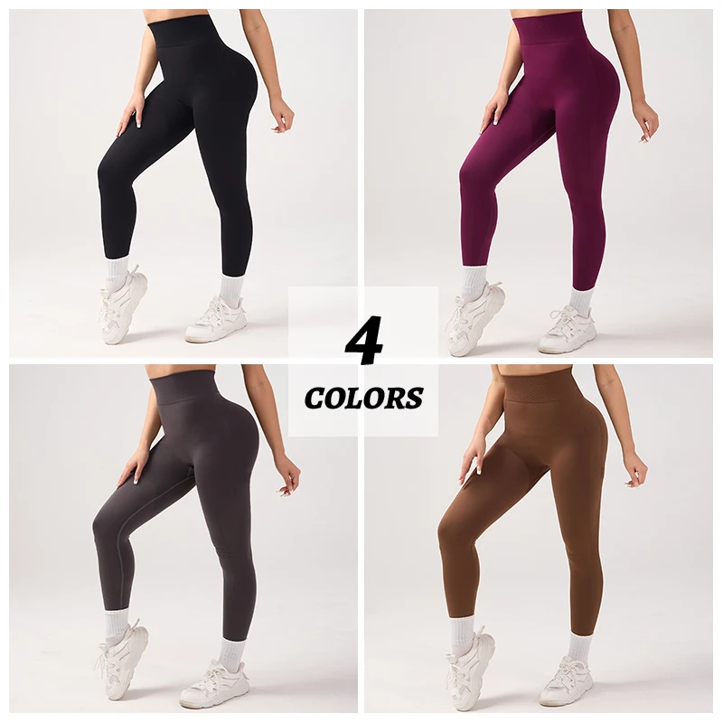 Calça fitness de cintura alta, yoga, sem linhas estranho, esportes sem costura, alta estiramento, corrida e ciclismo, leggings, bodysuittop, academia