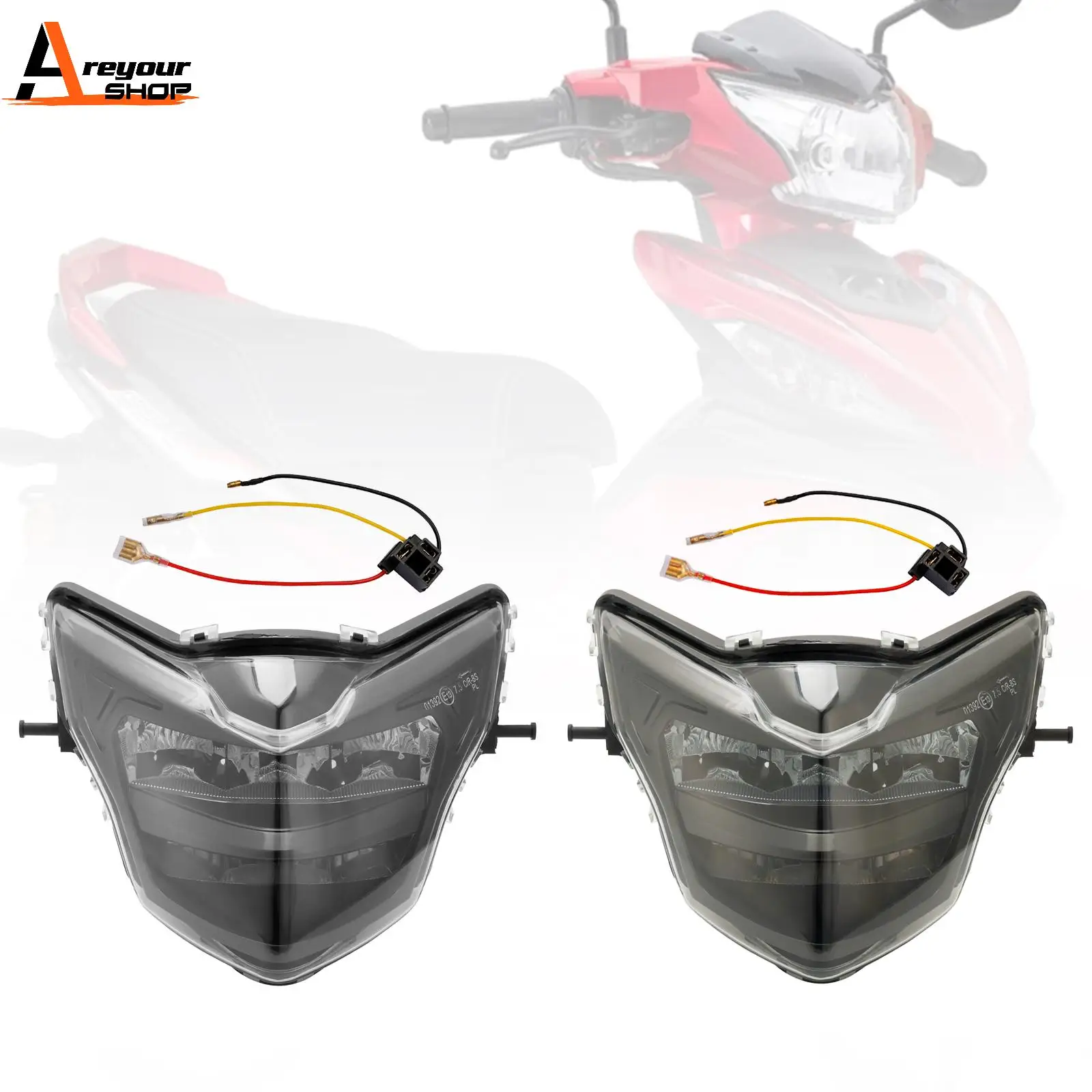 

Areyourshop Front Headlight Grille Headlamp Led Protector for Yamaha Lc135 V2-V6 V3 V4 Smoke