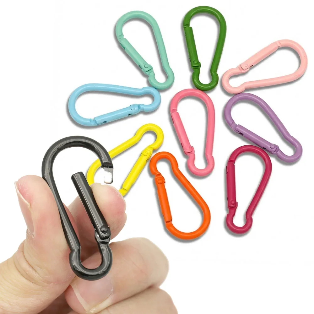 10Pieces Aluminum Alloy Snap Hook Spring Keychain Buckle for Camping Backpack Bottle DIY Keychain Jewelry Making Accessories