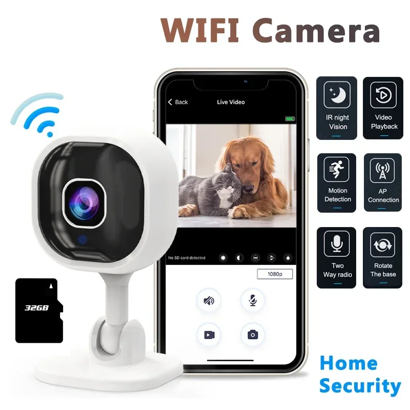 Wireless WIFI Surveillance Camera IP Cam 4K 1080P Night Vision Video Audio Outdoor Radio Type C For XIAOMI Smart Home Human Zoom