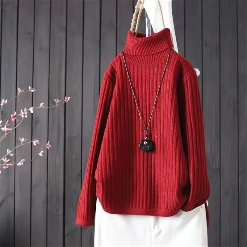 

2025 New Women Sweater Autumn Winter Long Sleeve Pullover Basic Top Fashion Elastic Female Winter Solid Knitted Jumper
