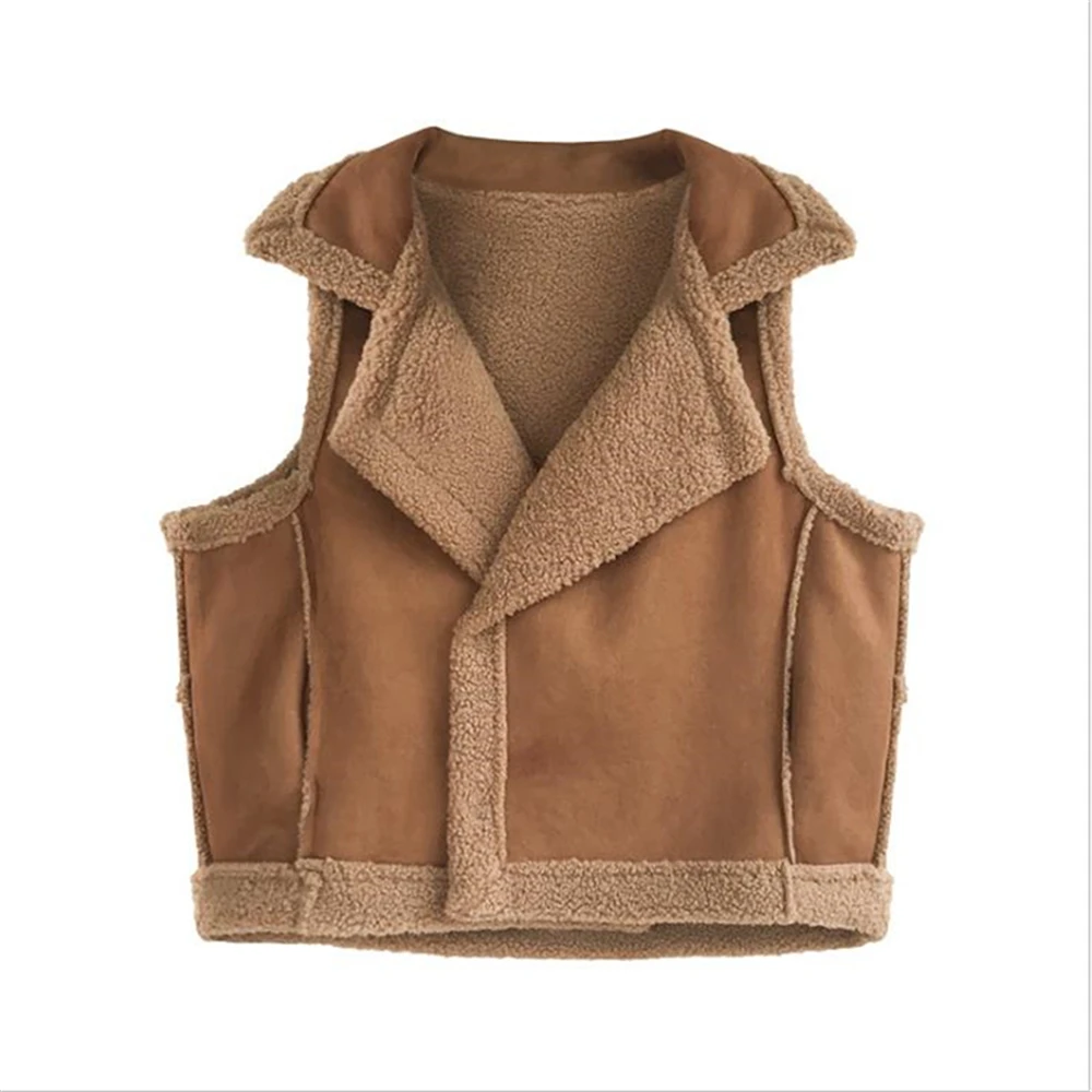 Winter Gilet Autumn Waistcoat Thick Sleeveless Jacket Warm Hot Sale Loose Vest Suede Coat Female Suede Overcoat Outerwear M-4xl