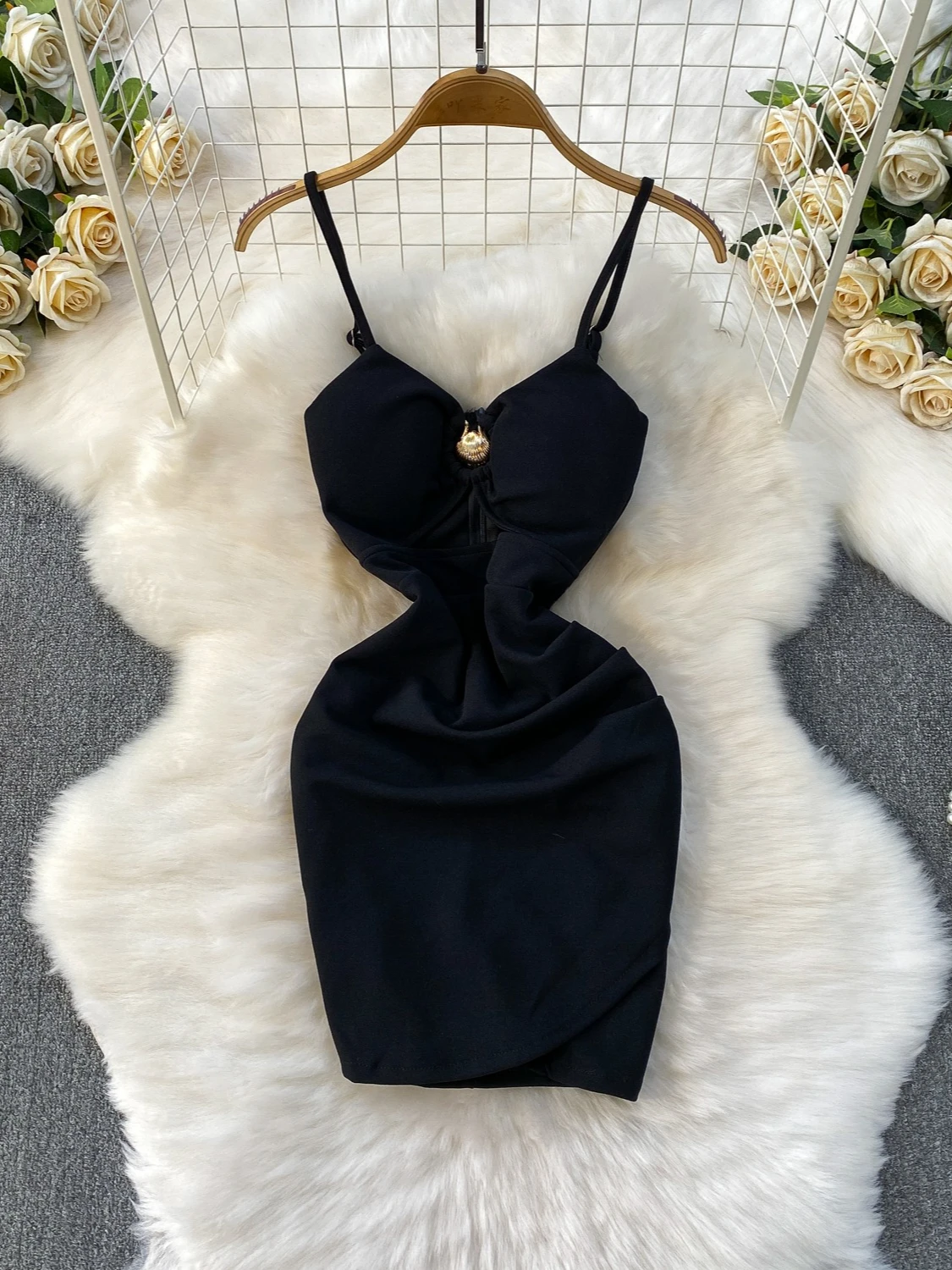 Vestido Foamlina para mujer, novedad de 2025, liso, con tirantes finos, sin mangas, recortado, cintura alta, ajustado, vestido de fiesta de medianoche con almohadillas