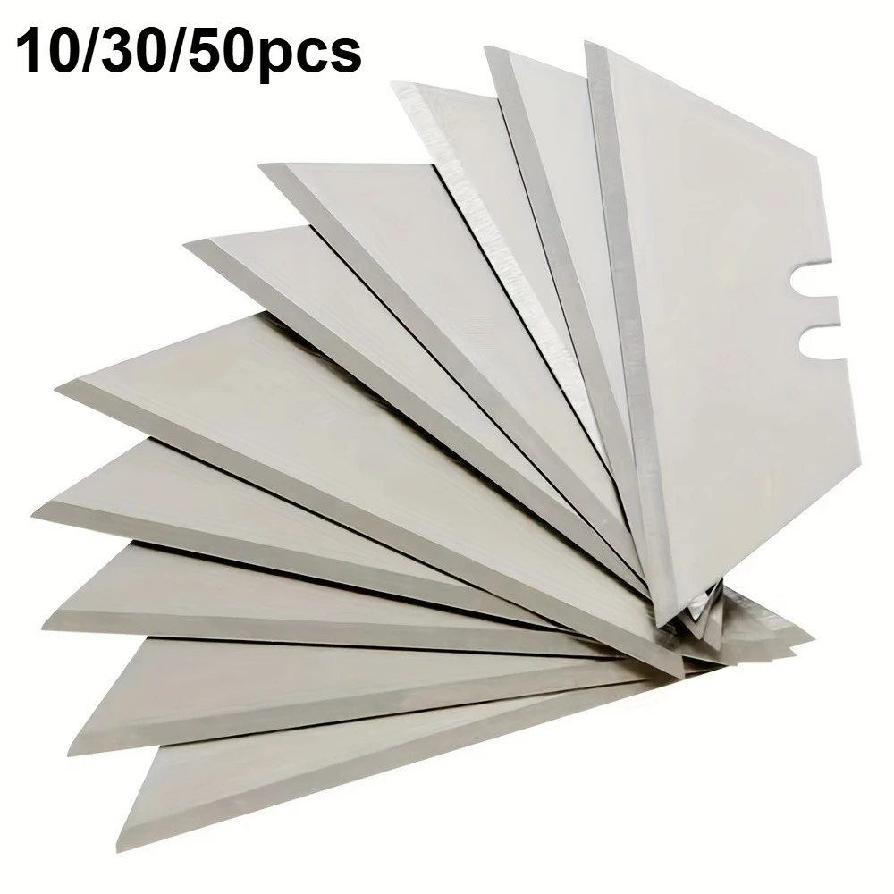 10/30/50Pcs Trapezoid Utility Knife Blades Steel Materia Replacement Cutter Blades DIY Art Craft Cutter Tool Blade