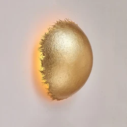 Southeast Asian Nest Shaped Restaurant Clothing Store Decoration Wall Lamp American Style Circular Gold Foil Room Led Sconce