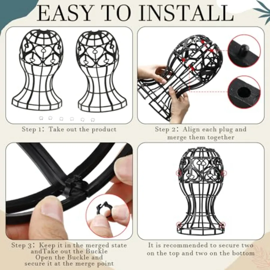 ขาตั้งวิกผมพลาสติกแบบพกพา 12 ชิ้น พร้อมดีไซน์รูปทรงศีรษะ สำหรับจัดเก็บและจัดระเบียบวิกผมปลอมได้อย่างมีประสิทธิภาพ