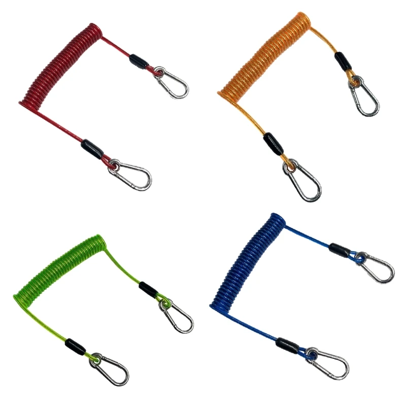 Kayak Paddle Leash, Secure Stretch Lanyard Leash for Paddle and Fishing Rods, Quick Realease D-Shape Carabiner Drop Shipping