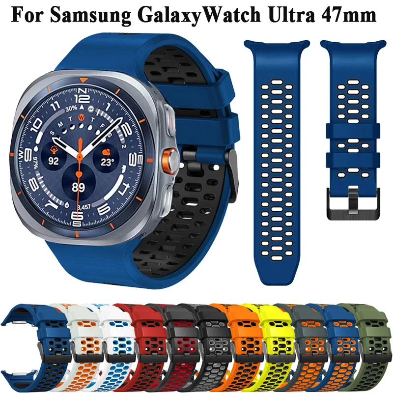 Cinturino sportivo in silicone per Samsung Galaxy Watch Ultra 47MM Bracciale per Galaxy Watch Ultra (47mm) Cinturino di ricambio
