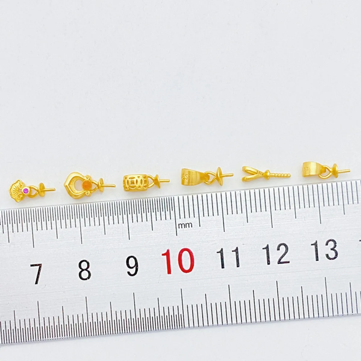S925 Antique Silver Plated Half‑Hole Pearl Pendant Needle Bead Holder DIY Findings for Bracelet Earring Jewelry Making