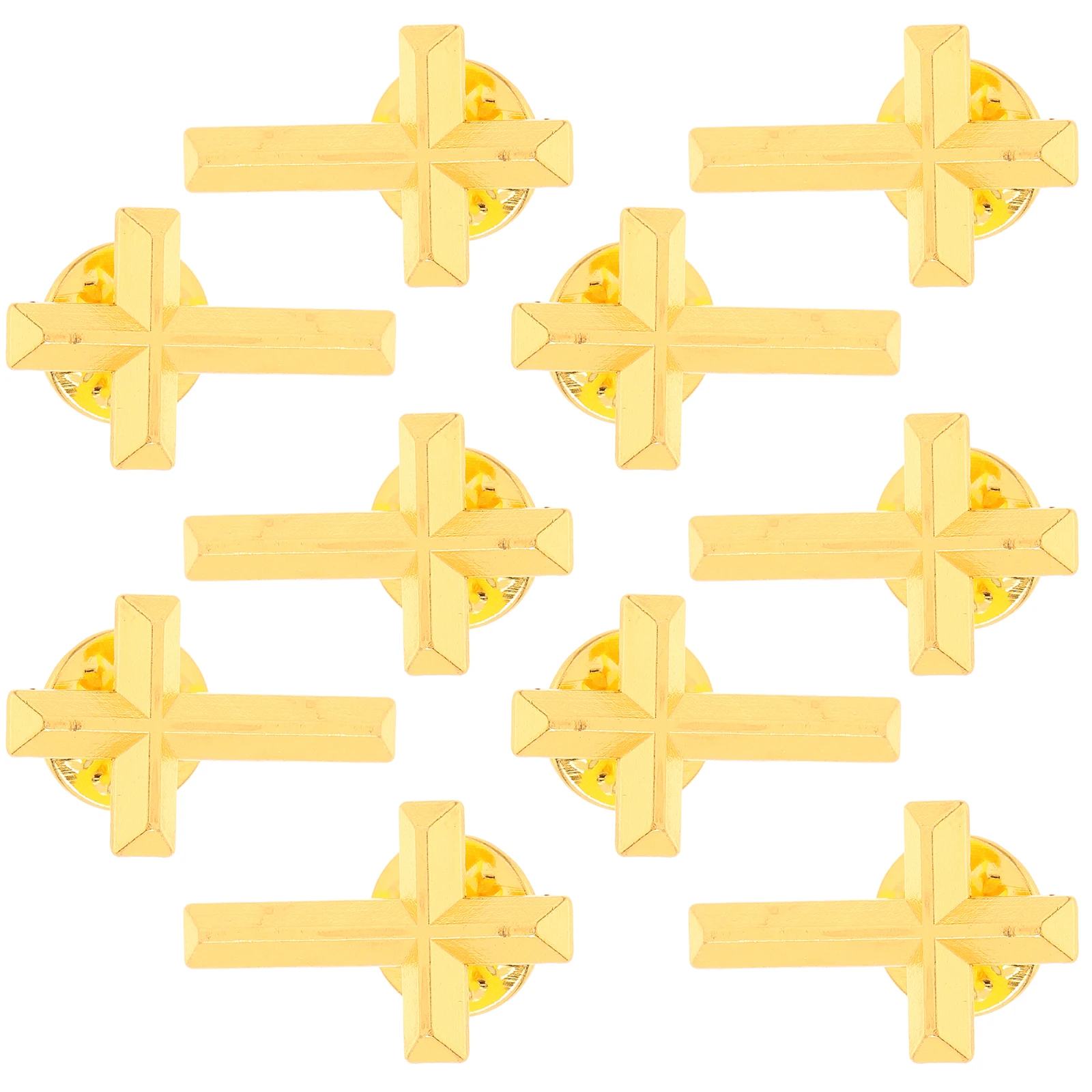 

10pcs Cross Lapel Pins Zinc Alloy Durable DIY Brooch for Women Men Religious Wedding Accessories Decorative Fashion Jewelry