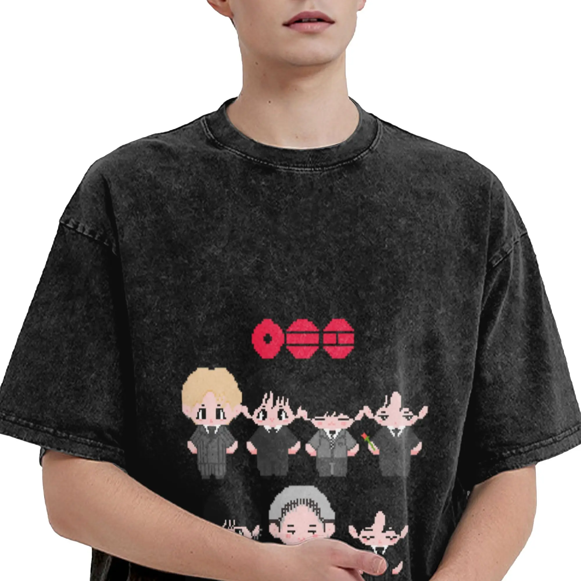 ARIRANG PIXEL CHIBI BABIES Retro Trendy A Vintage Oversized T-Shirts