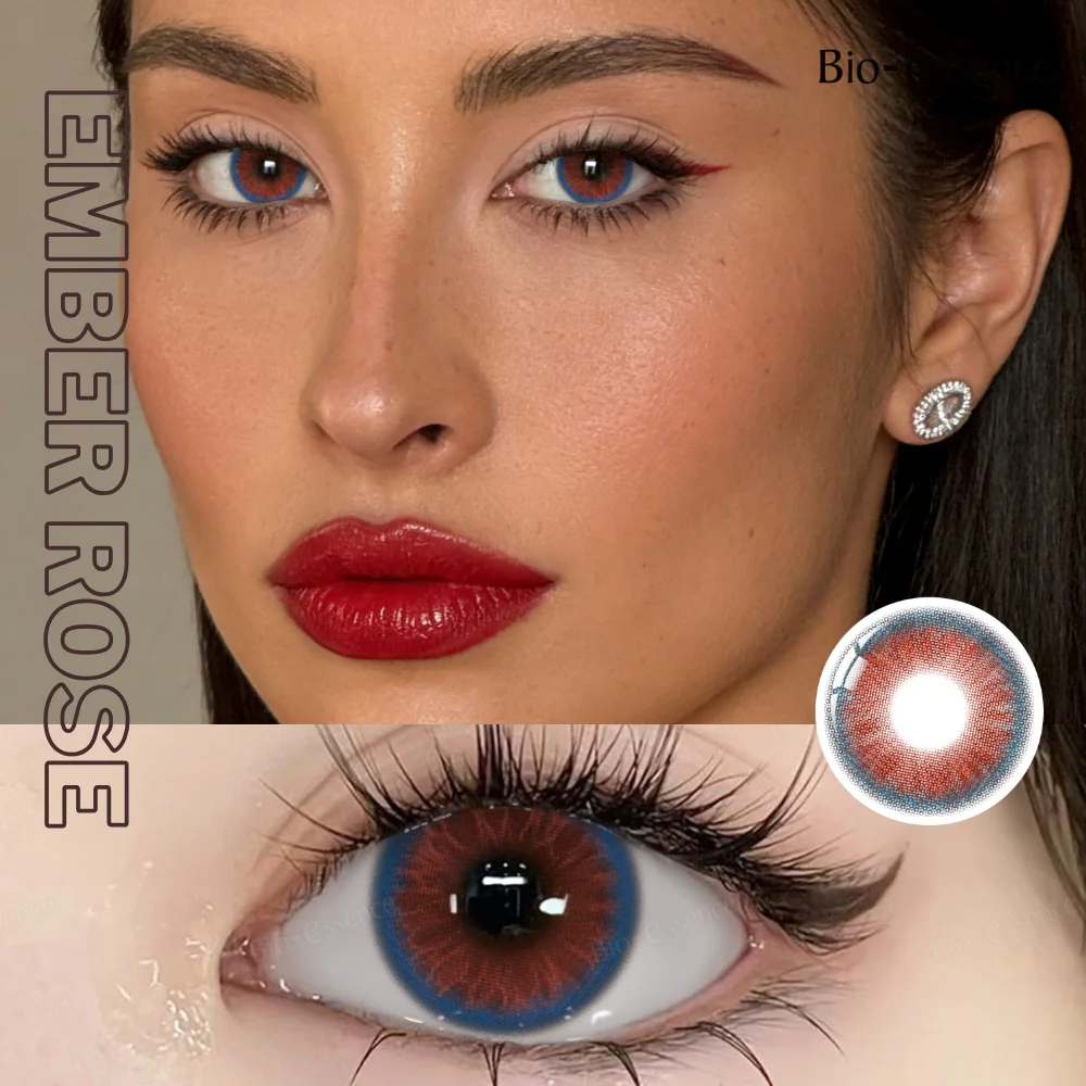 Bio-essence Contactlenzen 2 STKS Gekleurde Contactlenzen Cosplay Rode Lenzen 1 Jaar Mode Kleur Schoonheid Lenzen Feest Leuke Ooglens