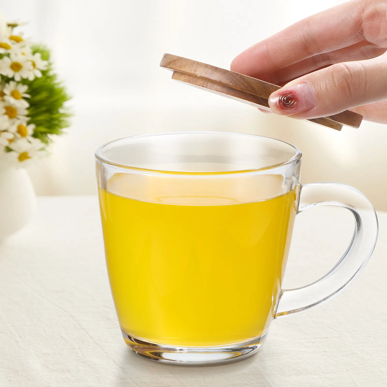 

Набор из 4 деревянных крышек для кружек: универсальные, для горячих напитков, пылезащитные, герметичные, подходят для кружек, чашек, бокалов, для дома и кухни