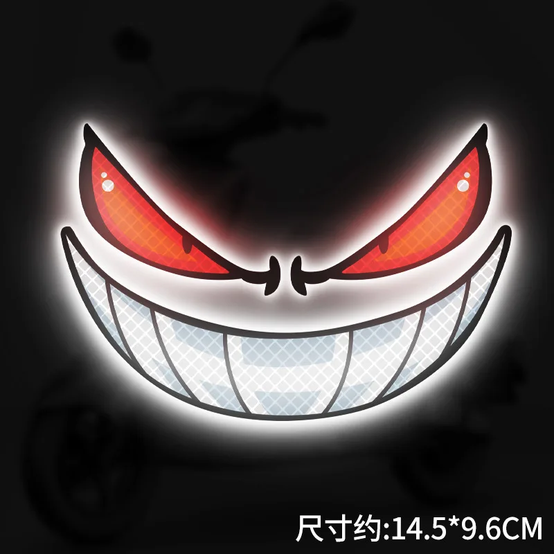 Devil Eye reflecterende motorfiets veiligheidswaarschuwingsstickers autosticker motorhelm aangepaste creatieve voertuig sticker sticker