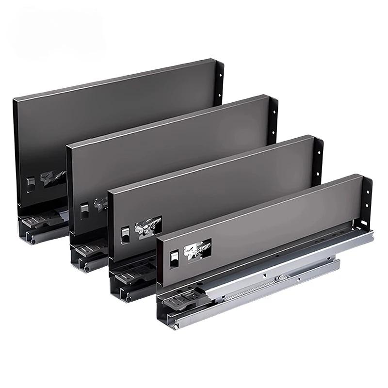 Furniture Soft Close Metal Box Drawer Slide Hidden Cabinet Slide Hidden Full Extension Recessed Drawer Slide