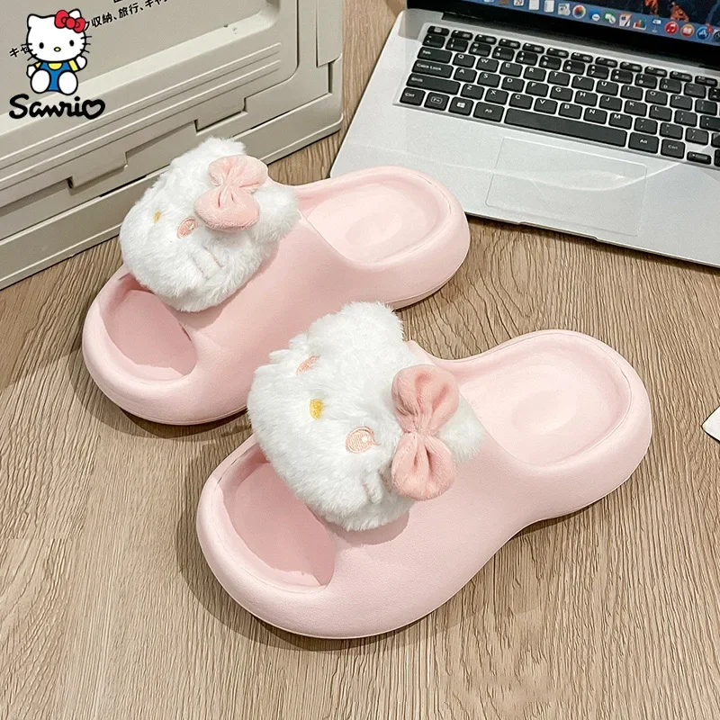 

Sanrio Hello Kitty Cartoon Slippers Summer Kawaii Slippers Sandals Home outdoor Beach Platform Anti-Slip Sandal Sandals For Girl