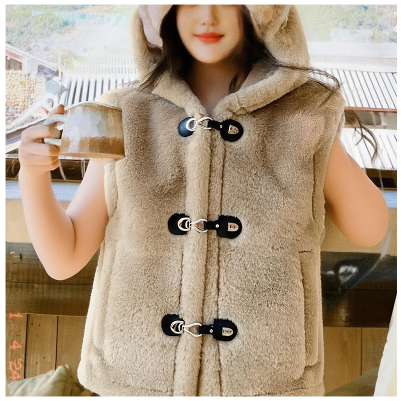 

Осень-зима 2025 г., новая мода, роскошный элегантный меховой жилет для вечеринок