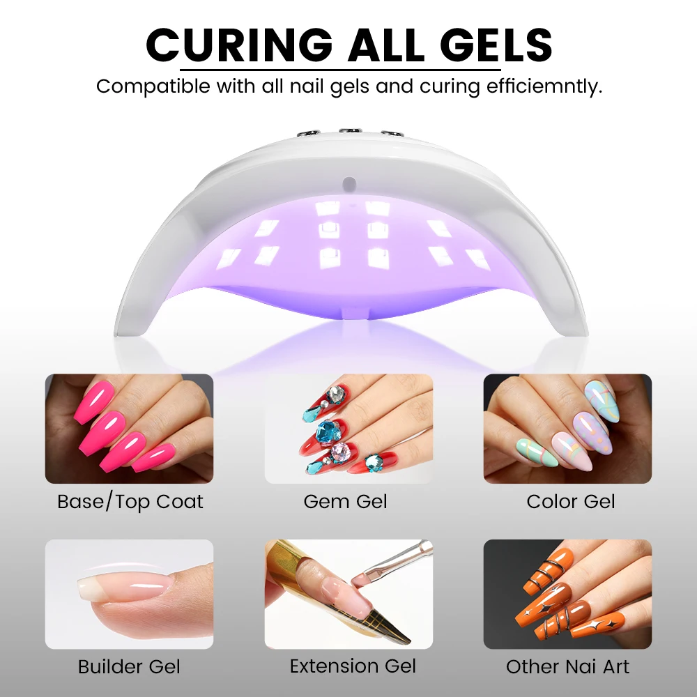 SUNS3 48W Professional Nail Lamp LED Manicure UV LED Nail Dryer for Gel Polish with 3 Timer Infrared Sensor Curing Gel LED Dryer