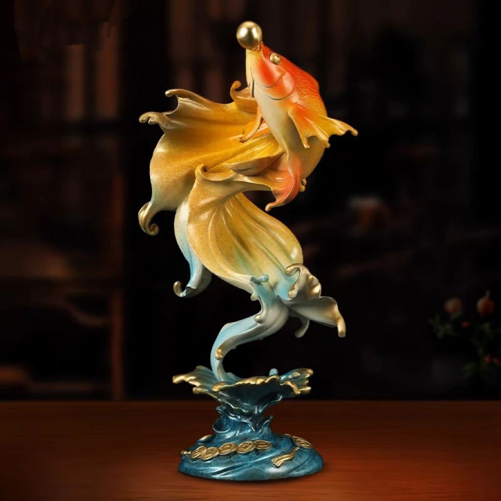 Good Success Omens Home Shop Company BRONZE ZHENG ZHENG RISHANG GOOD LUCK thriving business money FENG SHUI Golden fish 50% OFF