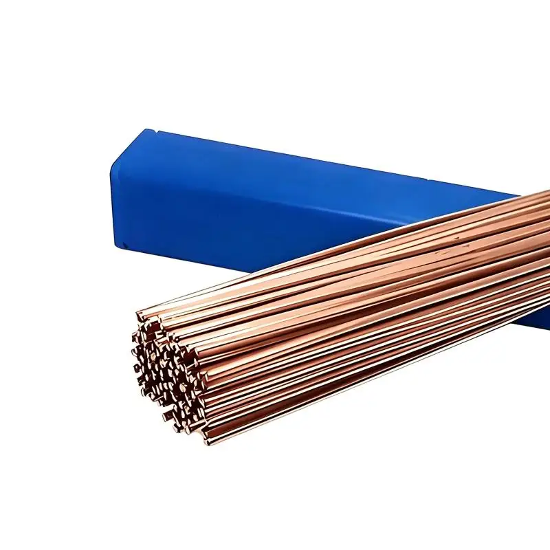 Phosphor Copper Welding Rod Easy to Melt Stable Performance 50/40cm Round Flat Electrode for DIY Metal Craft Soldering