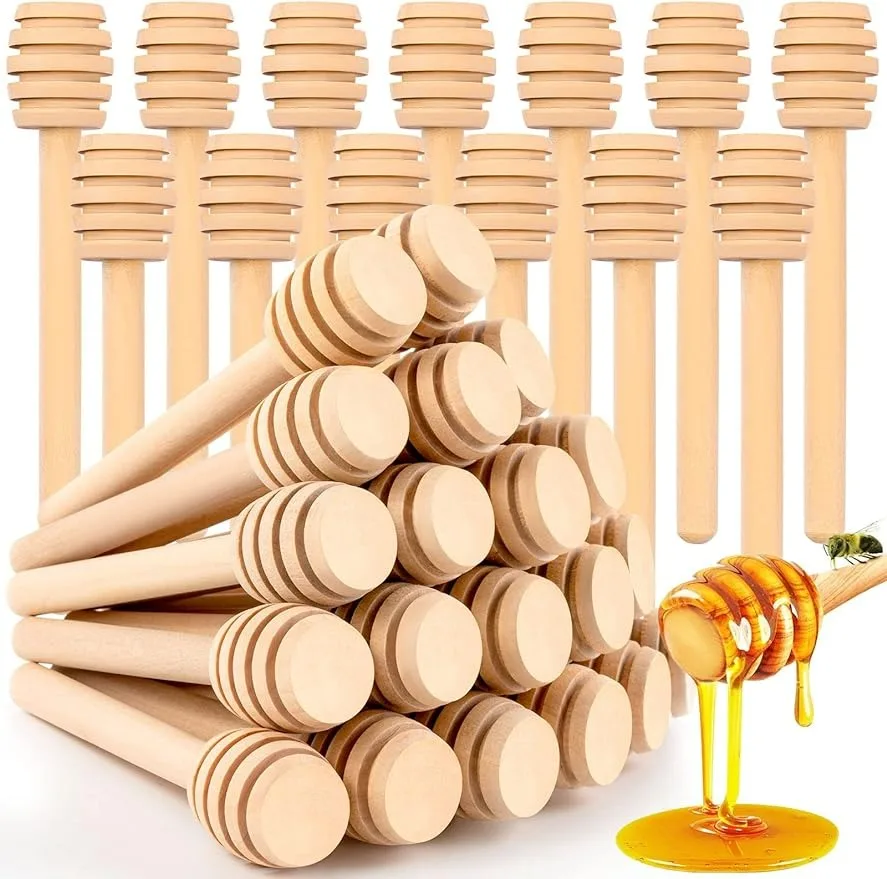 25Pcs Honey Dipper Sticks 3 Inch Mini Honeycomb Stick, Stirrer Stick for Honey Jar Dispense Drizzle Honey and Wedding Party Gift