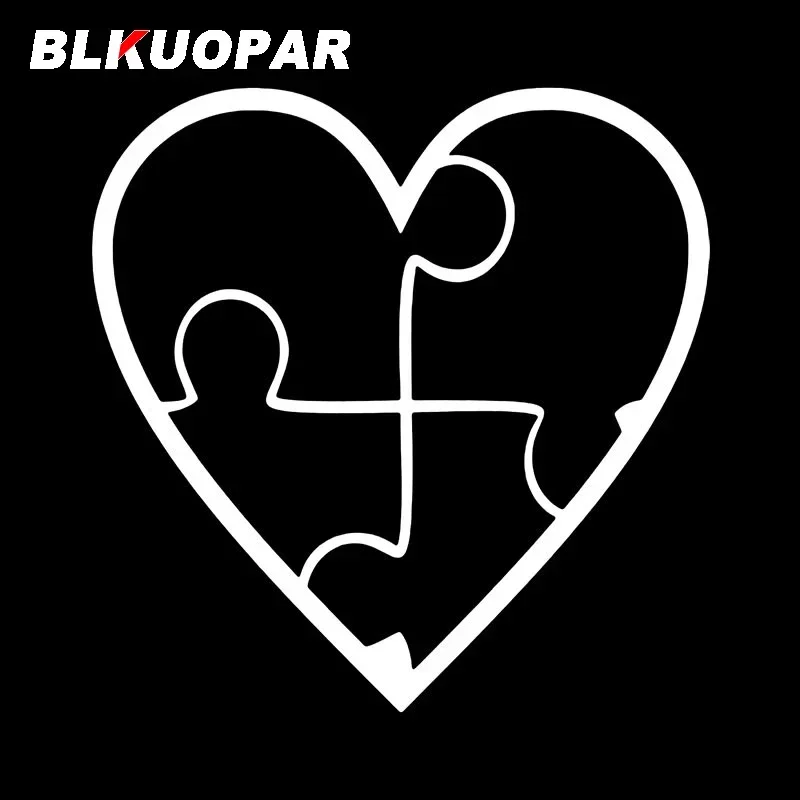 BLKUOPAR Heart Puzzle Autism Awareness Car Sticker Personality Fashionable Car Styling Occlusion Scratch Sunscreen Die Cut Decal view 2