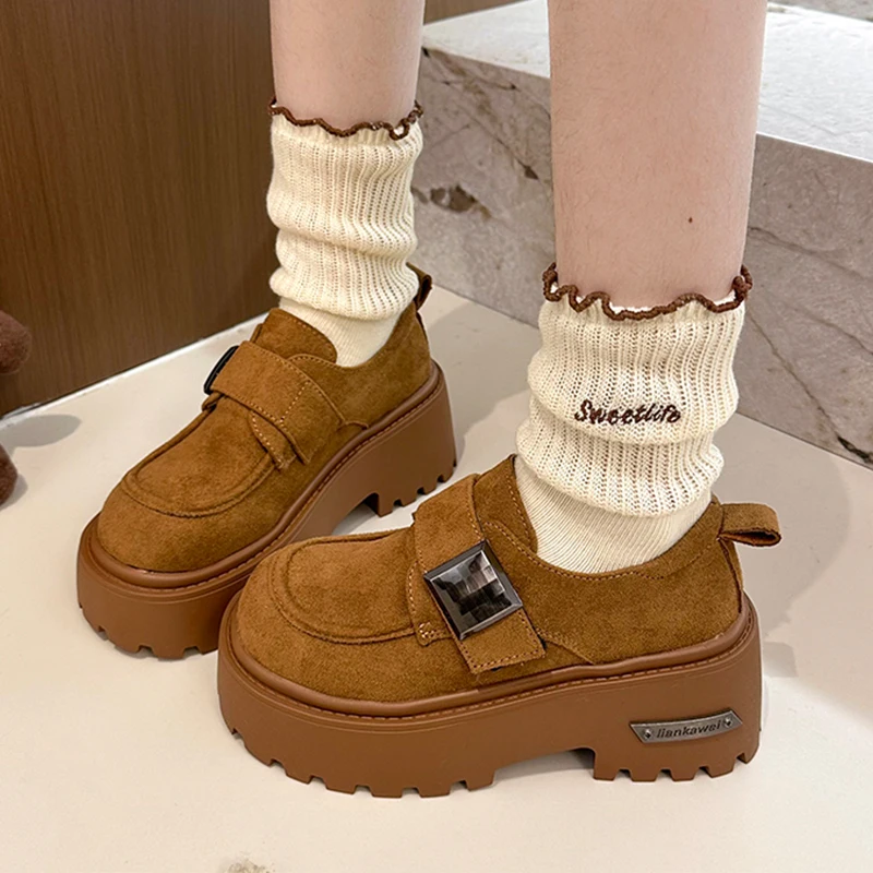 

Platform Women Loafers Shoes Flats Sport Cotton Shoes Casual Cozy Winter Boots 2025 New Trend Short Plush Walking Zapatos Mujer