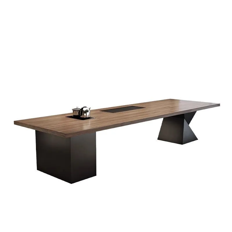 Wabi Silent Wind Tea Table Solid Wood Tea Table and Chair Combination Kettle Integrated Embedded Tea Making Desk Office