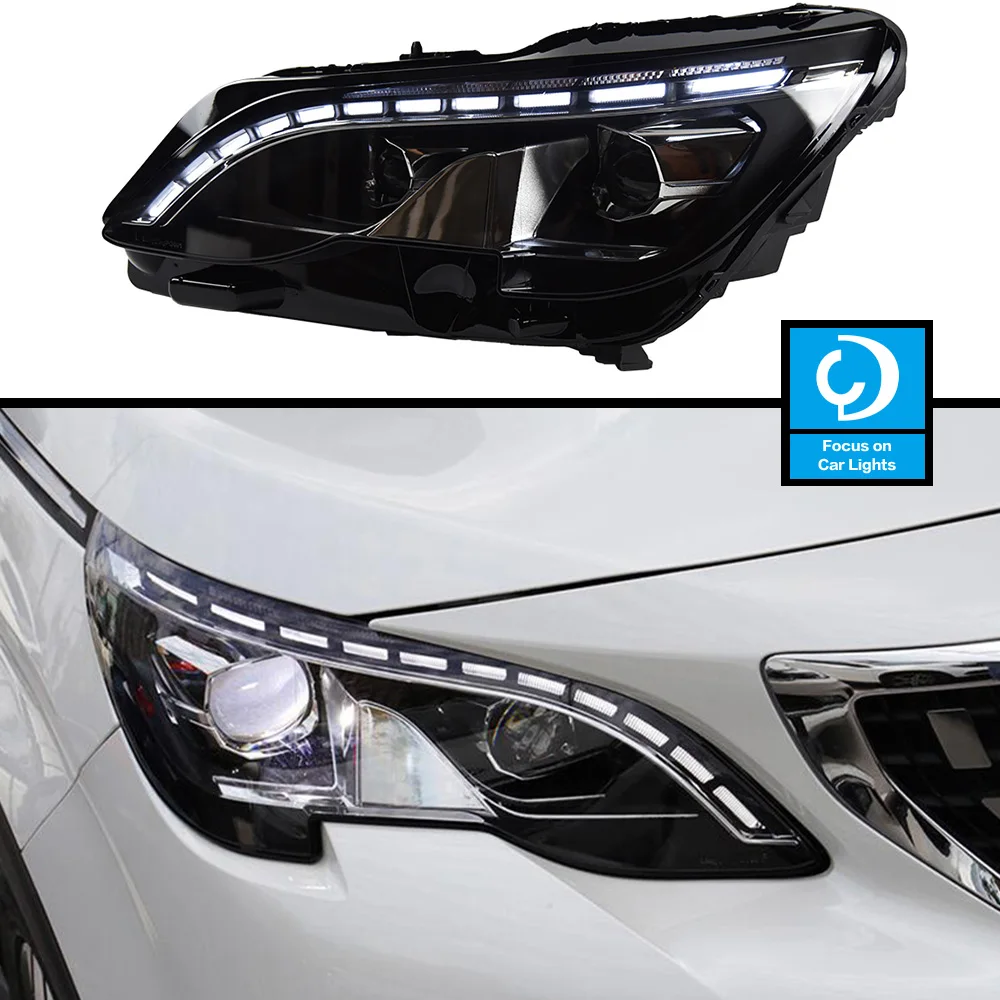 Car Front Headlight  For Peugeot 4008 5008 2017-2019 HeadLamp Styling Dynamic Turn Signal Lens Automotive Accessories Assembly