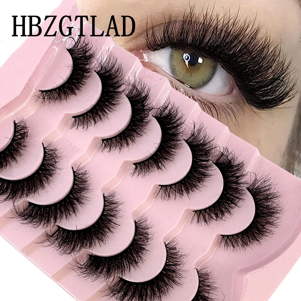 7 คู่ธรรมชาติรัสเซีย Strip Lashes Fluffy Mink Lashes 3D ขนตาปลอม Fluffy Volume Eyelashes Fake Eyelash Extension Make Up