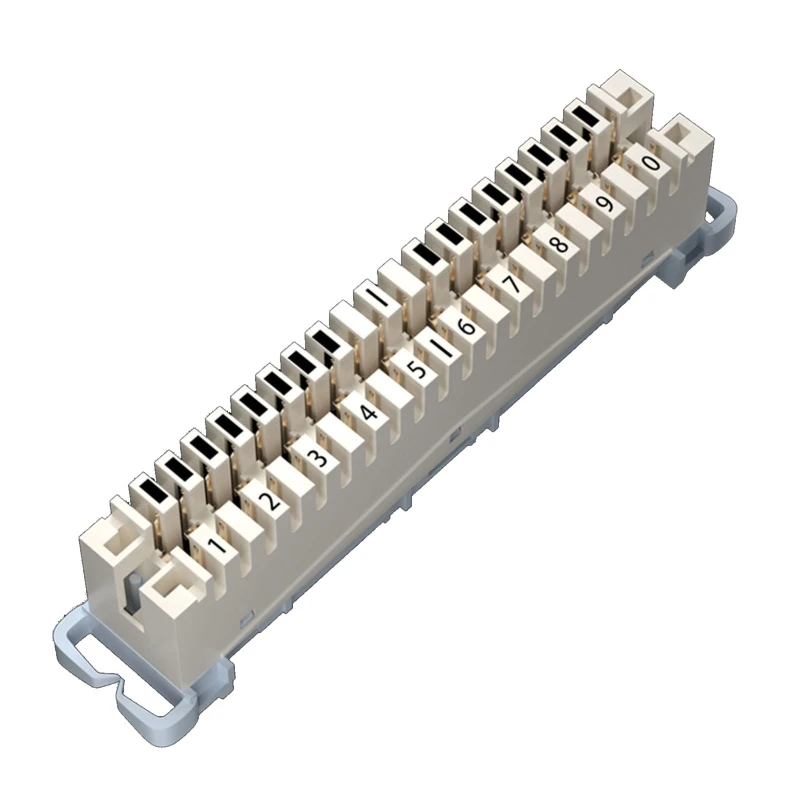 DN59 10 Pairs krone Article Voice Line Silver-plated Copper Terminal Block Telephone Module Spring Snaps into Wiring Module