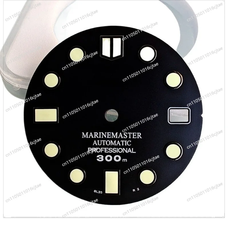 Für SBDX001 großes MM-Zifferblatt, geeignet für NH35AC3, grün leuchtendes 28,5 mm 3-Punkt-3,8-Punkt-Uhrenzifferblatt S
