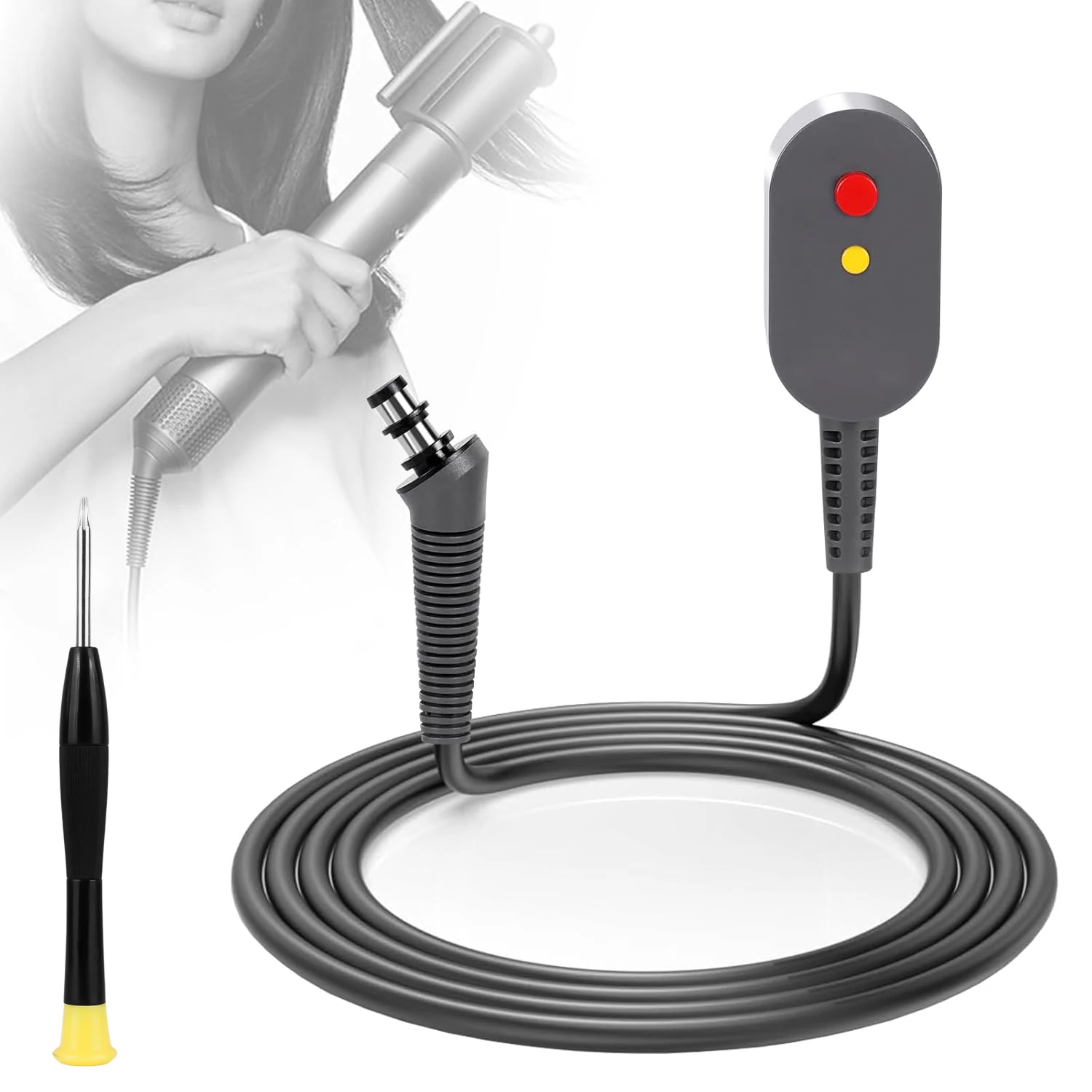 Airwrap Compatible Power Charging Cable Replacement 110V Hair Curler Power Cord Adapter Plug Accessory for Styling Tools Repair