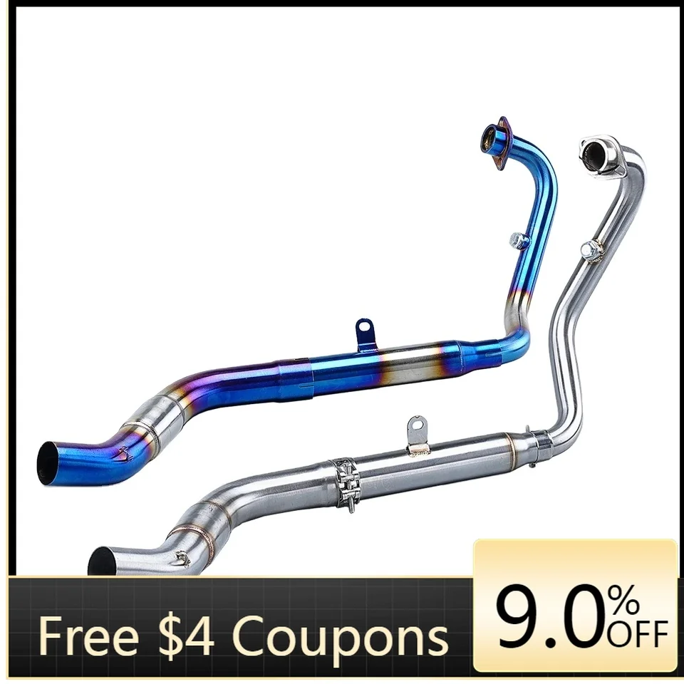 

STLF 2021 ZONTES R T X Motorcycle Exhaust System Slip Front Middle Link Pipe Stainless Steel Catalyst Modify Escape Muffler