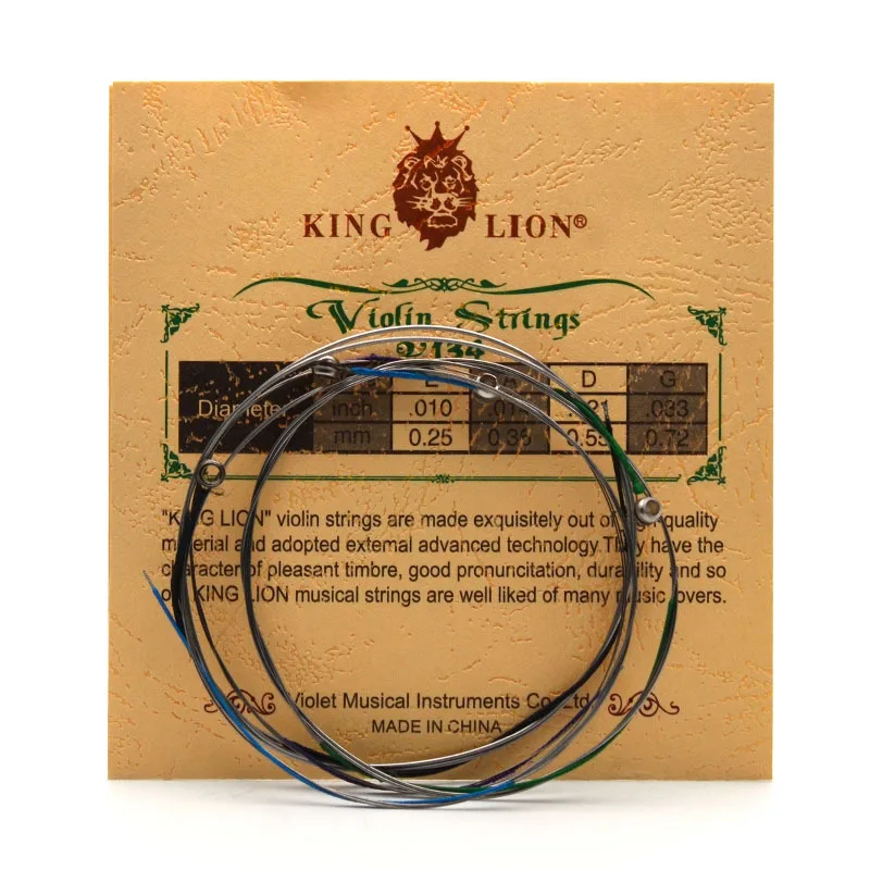 Violin Strings Set Steel Core White Copper Winding Diameter, 0.25mm, 0.35mm, 0.55mm, 0.72mm