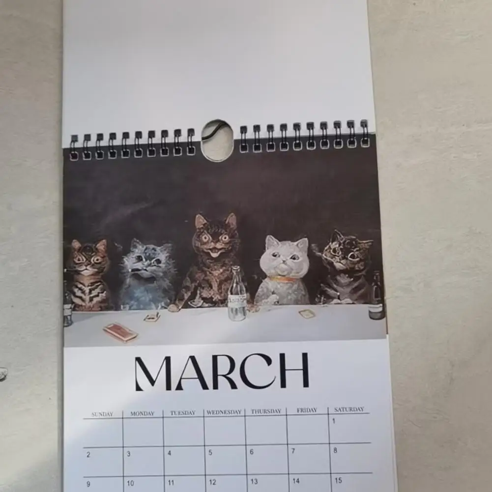 Disegni unici del calendario per gatti Calendario per gatti del 2025 Organizzatore da parete per gatti rinascimentali per la pianificazione dell'ufficio familiare 12 mesi di gennaio a dicembre