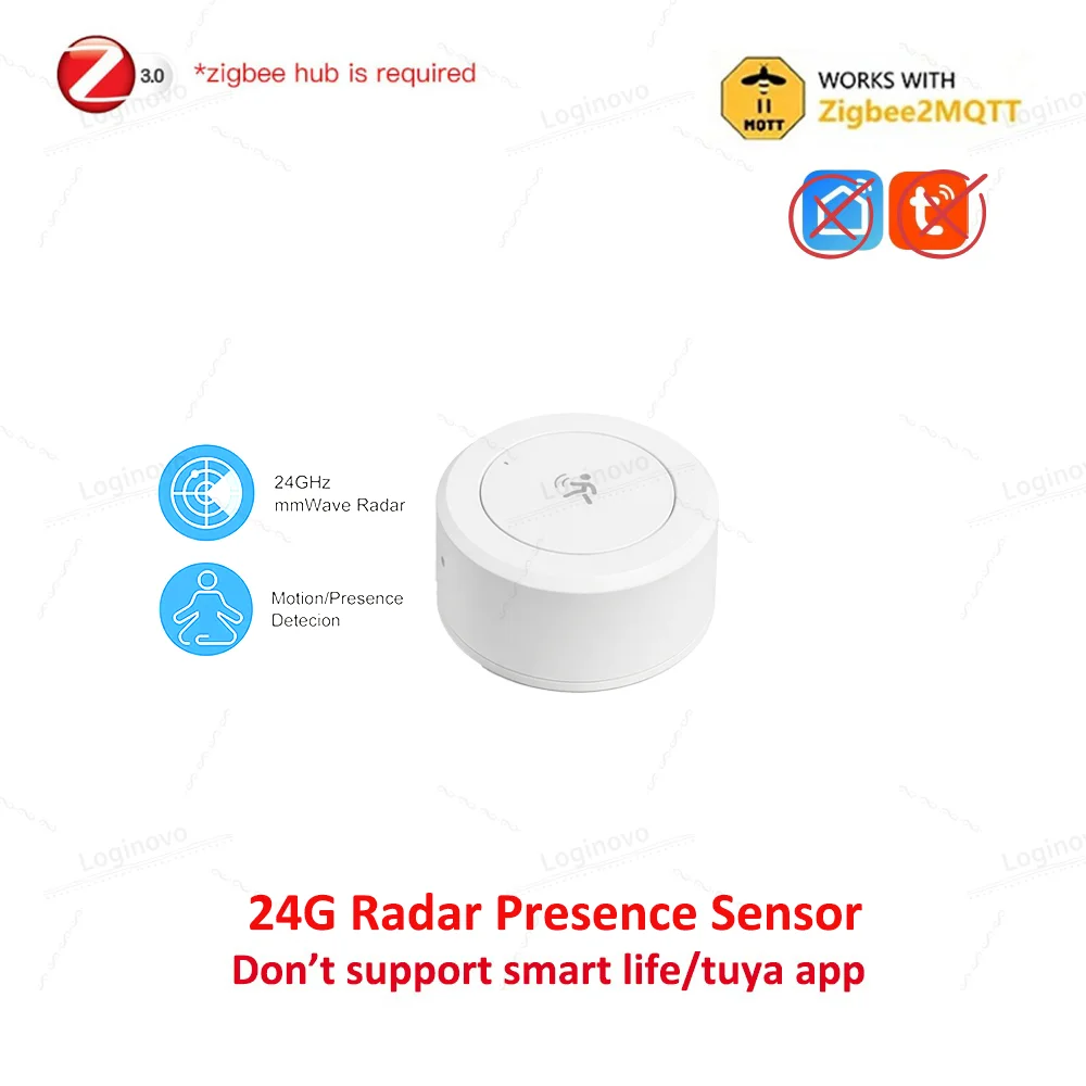 ZigBee 24G MmWave Radar-Bewegungssensor für menschliche Anwesenheit, Mini-PIR-Detektor für Tuya Smart Life Z2M Hausautomation, Gateway erforderlich