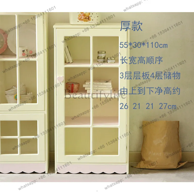 Cream Wind Cabinet Figure Cabinet Wooden Storage Comic Handmade Sense